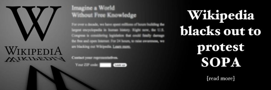 Wikipedia blacks out for 24 hours to protest SOPA bill