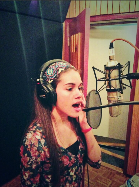 Sophomore Julia Alexander spent hours in the studio recording music for her album.