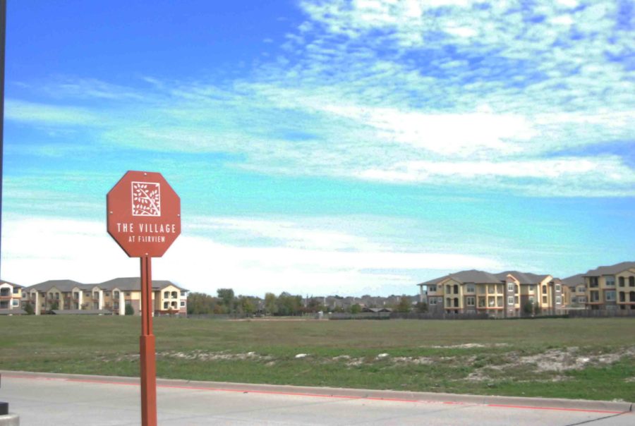 Located across from the sand volleyball courts at The Village of Fairview, this empty lot is slated to be the home of a new Residence Inn.  Construction is scheduled to begin in December 2015.