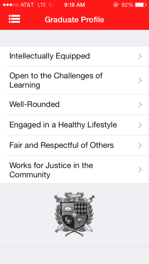 The LHS app is equipped with many features of the school, such as an in-depth look at the Graduate Profile.