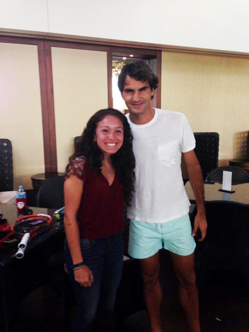 Varsity tennis player Clarisa Salinas recently got to meet Swiss tennis player Roger Federer at the Australian Open. 