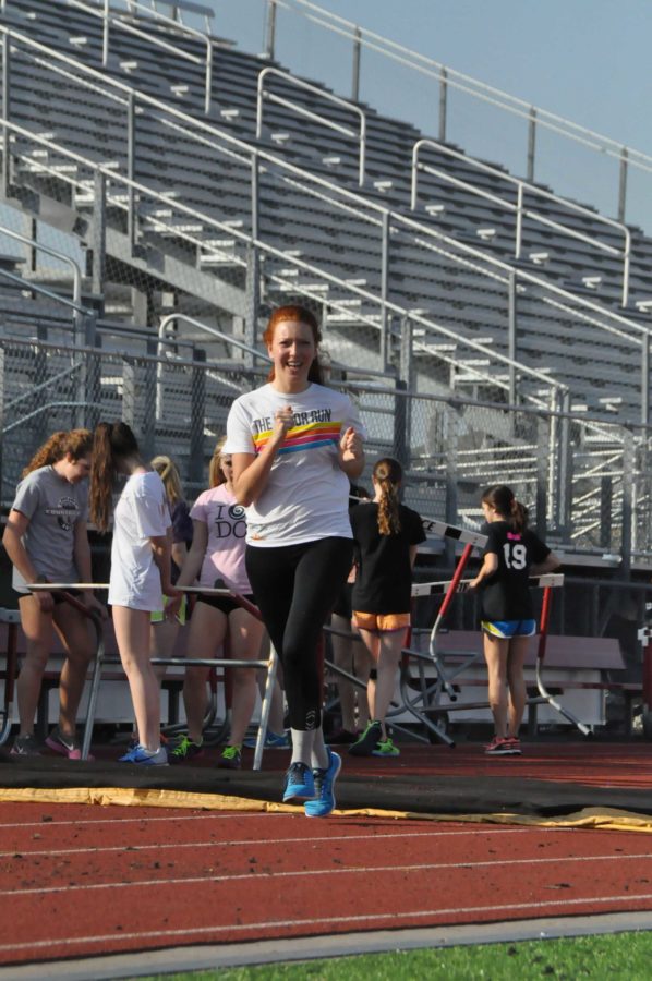 Foreign exchange student Martine de Graaf is adjusting to her first season of track.