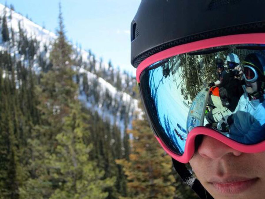 Chris Prudhomme taking a selfie while on the ski-lift