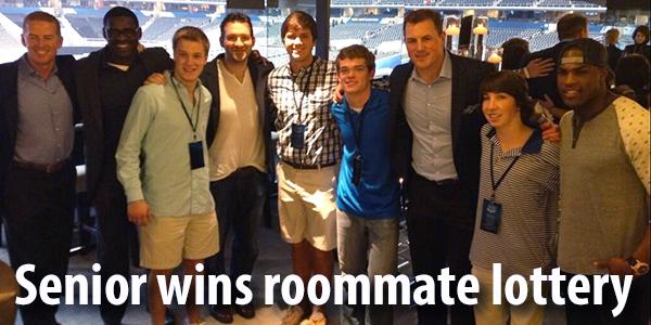 Senior Reed Walstad was surprised by his roommate with tickets to Jerry Jones suite for the Final Four games.