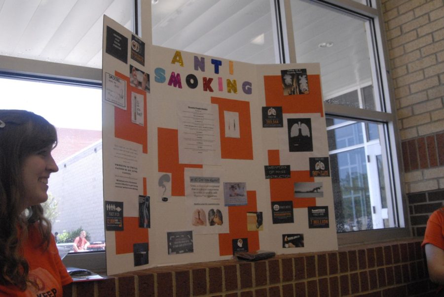 All the health awareness booths set up at Friday's Health Expo, such as the Anti-Smoking station pictured above, served as a good recruiting atmosphere for the new medical club, as some of its members set up a booth to inform the campus of its recent creation.