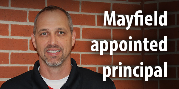 Chris Mayfield has been appointed as the new principal, replacing Gavan Goodrich. 