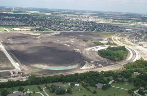 An aerial view of Celebration park prior to construction.