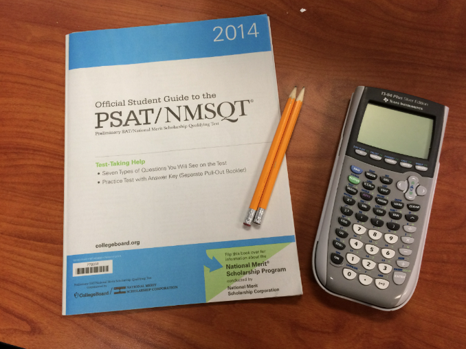 PSAT review books were distributed through English classes in the weeks leading up to the test. Students in grades 9-11 have been asked to bring their own calculator and two #2 pencils on the day of the test.