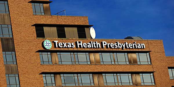 Texas Health Presbyterian hospital on Tuesday, September 30, 2014, in Dallas. A patient at the hospital tested positive for the Ebola virus.