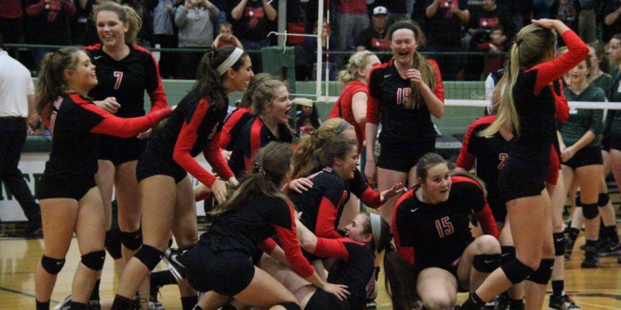 Celebrating its bid to the state tournament, the Leopard volleyball team is seeking its 6th state championship in the last seven years after defeating Prosper 3-1 in the Regional Championship Saturday, Nov. 15 in Garland.