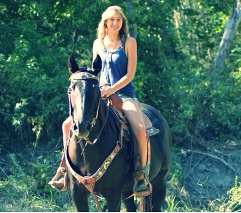 Freshman Jackie Albers founded the schools new rodeo team. Above is Albers on her horse Shadow.