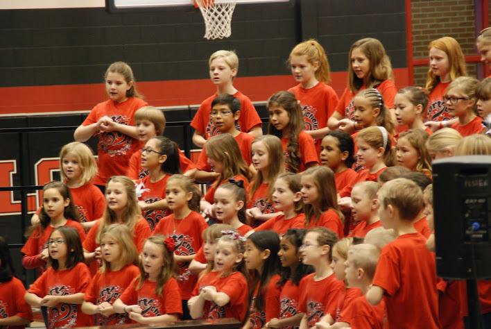 Students from Hart Elementary choir sing at the annual Fine Arts Festival.