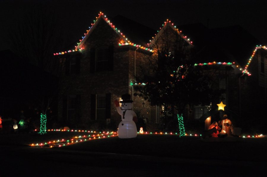 Located on the corner of San Carlos and Prescott in Stacy Ridge, the colorful lights with the snowman and nativity scene looks delightful