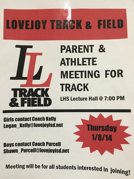 The track team will be holding an information session for anyone interested in joining the team. 

(Correction on the flyer 2015 not 2014).