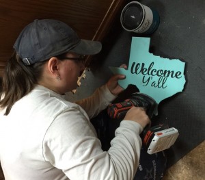 Along with furniture, Smith spends hours working on personalized decor; often including themes of patriotism or what it means to be a proud Texan.