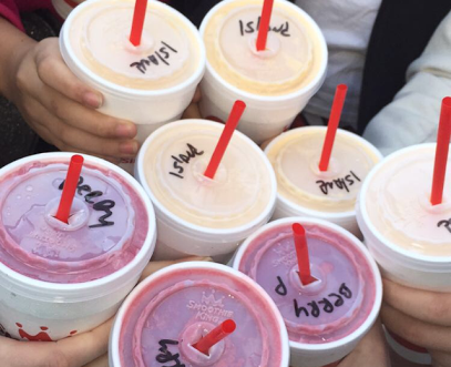 Thanks to freshman Jessica Lucé's social media love for Smoothie King, the cheerleaders received free smoothies this morning from Smoothie King.