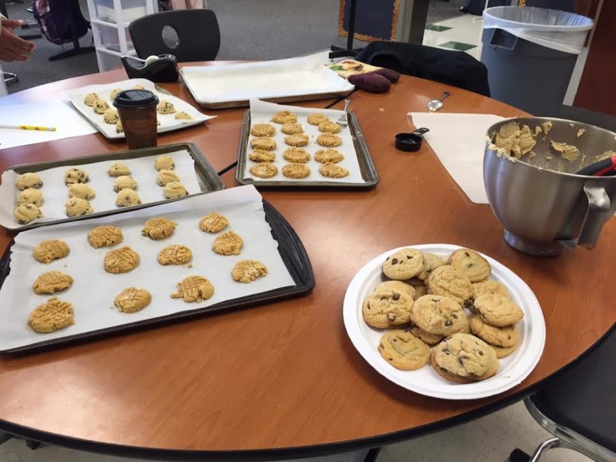 The life skills class is making cookies to learn how to manage money, bake things and to sell goods. 