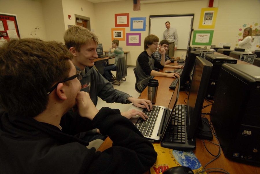 Senior Ben Speicher is developing a video game in his computer science class.