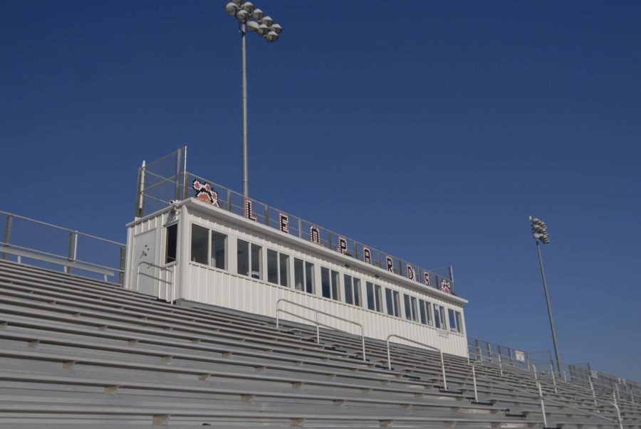 The press box will be entirely renovated as a result of the bond package. 
