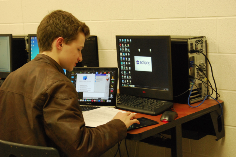 Sophomore Connor Redding uses computers and programming to show his innovative side as he helps design apps.
