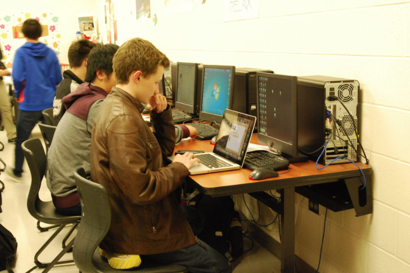 Sophomore Connor Redding uses computers and programming to show his innovative side as he helps design apps.