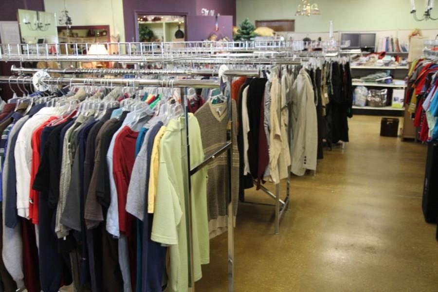 Taking up a large portion of the Allen Community Outreach floor, clothes make up a large portion of the items sold by the Resale shop.