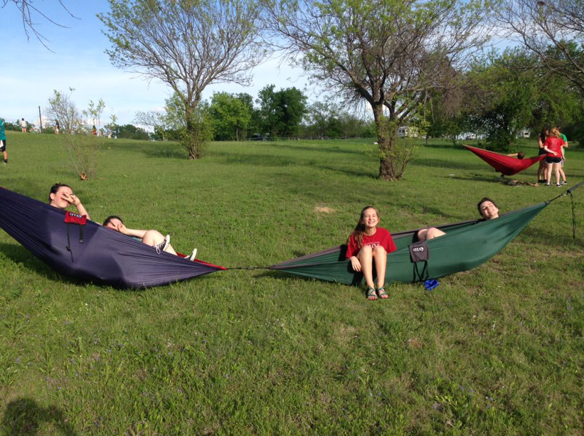 After a two hour rehearsal, choir students went to Clear Lake Park in Princeton, Texas. Here, students fished, played in the water, hammocked, and ate dinner. They also had an impromptu baby shower for pregnant director, Bethany Stuard.