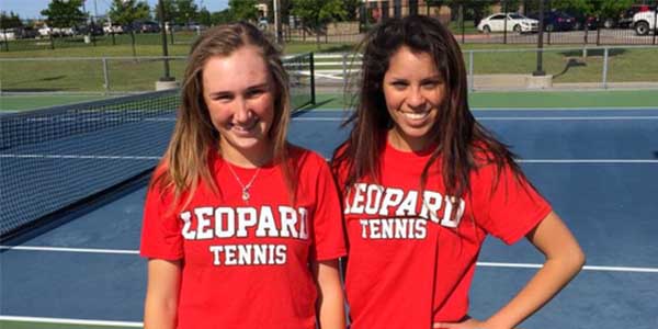 After winning the District 10-5A girls doubles  championship and finishing second in Region II, freshman Samantha Hayward and senior Anna Dickens play for their first state championship Tuesday and Wednesday at Texas A&M.