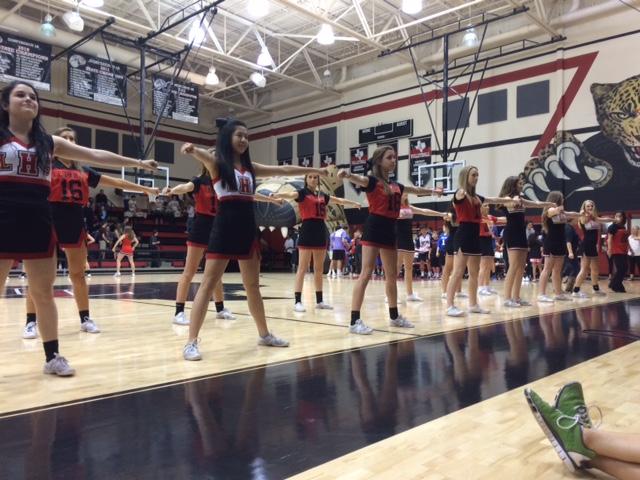 Cheerleaders perform at the Special Olympics Pep Rally on Monday, May 18, 2015. The Pep Rally was for the Lovejoy Special Olympics team as they start their competitions around North Texas.