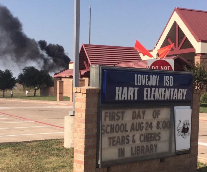 A flash fire broke out Sunday night on the roof of Hart Elementary around 5 p.m.
