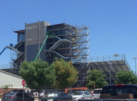 The new addition to the Leopard skyline will be ready for use by Homecoming night September 15.