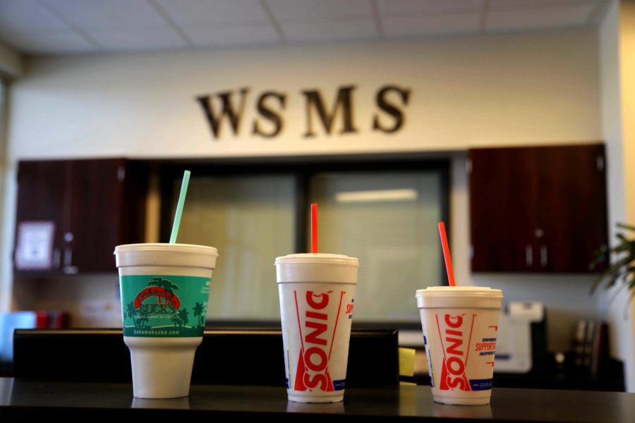Due to the opening of several food chains, there has been an influx of drinks drinks from places like Starbucks and Sonic carried at the middle school. Students are no longer to permitted carry any drink other than water. 