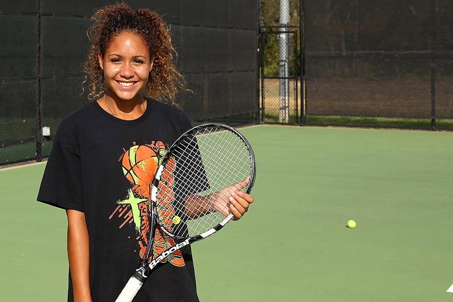 Senior Brittani Brooks is one of the leaders for the tennis team this season.