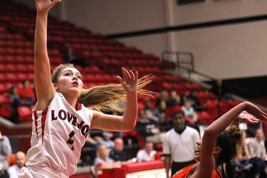 Lauren Alexander goes up for a lay-up against Rockwall on Tuesday, November 17, 2015.