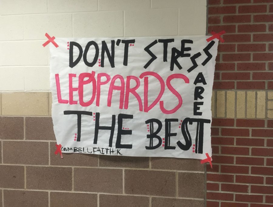 Different school organizations, such as the cheerleaders, create signs to build school spirit and spread awareness. Because of the influx of signs, administration has had to crack down on the sign policy.