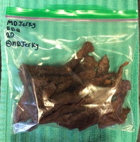 Doran's jerky is sold in batches of 20 pieces for $9 and comes in flavors such as barbecue. 