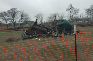 Before spring break, the old playground was demolished.