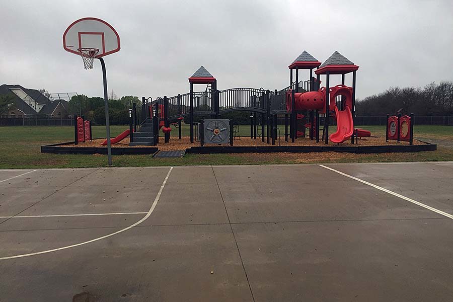 Lovejoy Elementary built a new playground after demolishing the old wooden one.
