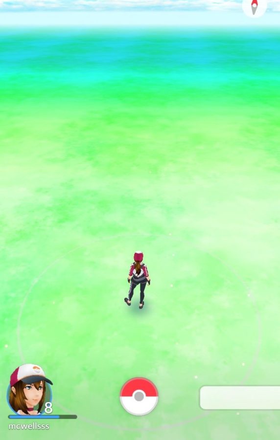 A Pokemon avatar waits for Pokemon near them to arrive.
