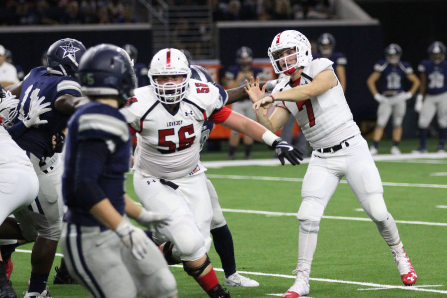 Sophomore Carson Collins throws the ball during game against Frisco Lonestar.