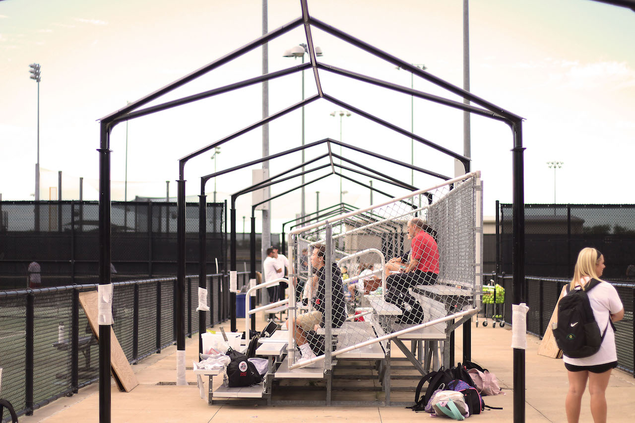 The tennis team will be playing on four courts this season in addition to their set of 10-year-old courts.