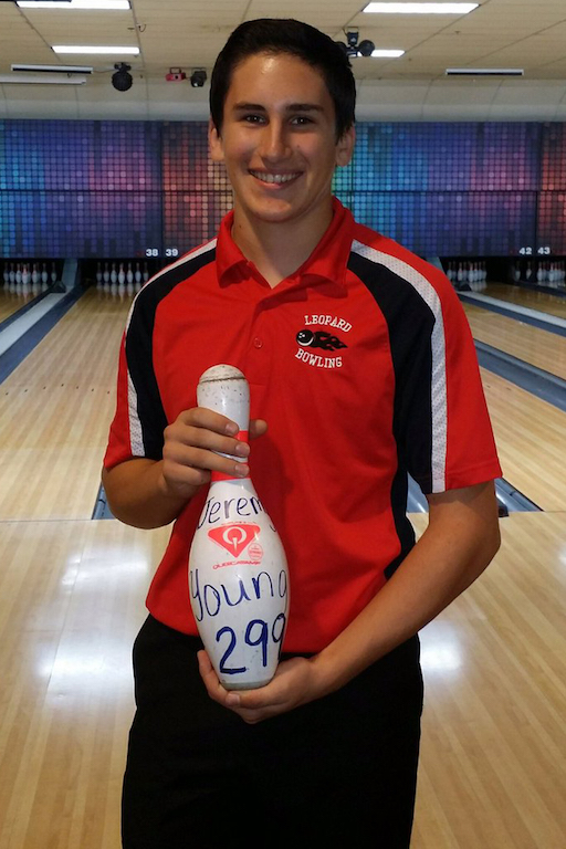Senior Jeremy Young bowled a 299.