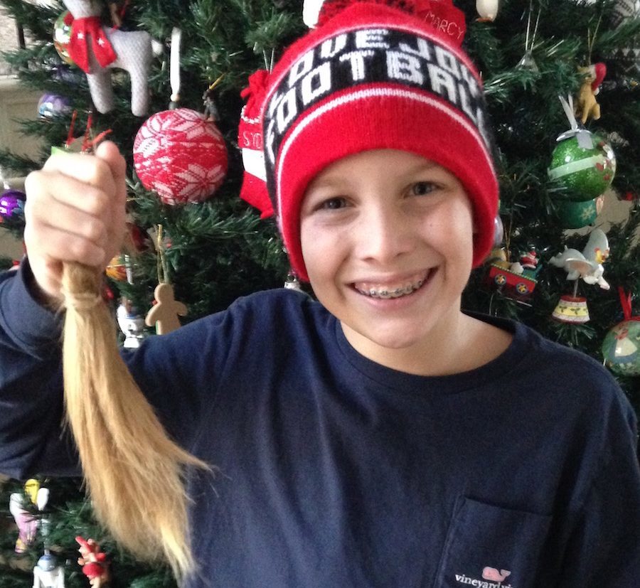 Seventh+grade+student%2C+Maddox+Pederson%2C+grew+out+his++in+order+to+donate+it+to+an+organization+that+provides+free+wigs+for+children+battling+cancer.+