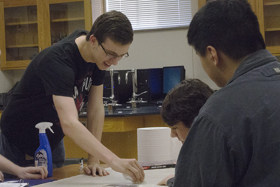 Dungeons and Dragons is a tabletop game where a lot of the visualization comes from using mini figures and representation, Clay Parker said about how the members work during meetings. 