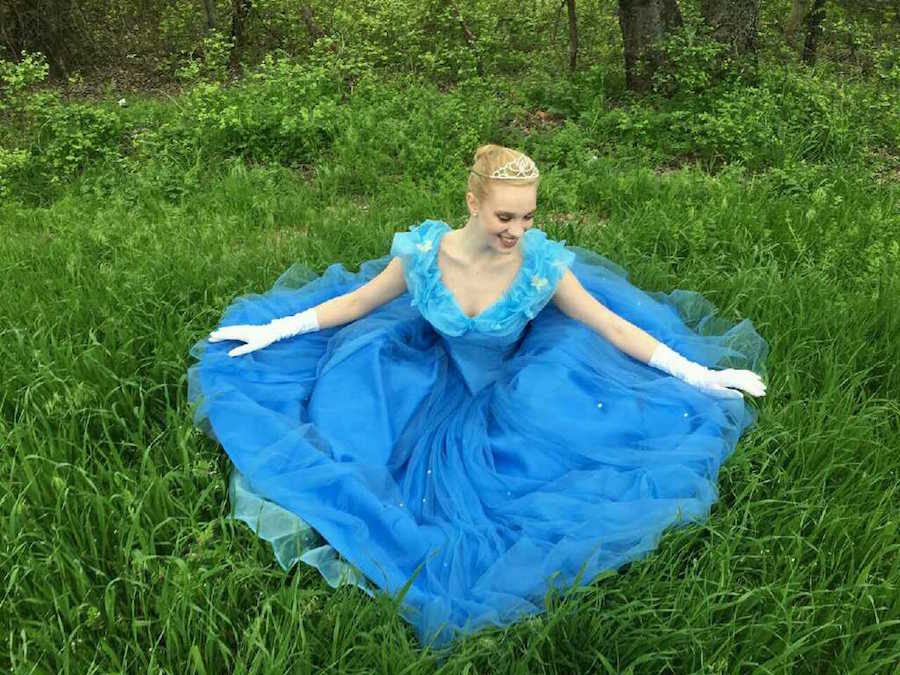 Various students work as princesses for children's birthday parties. Pictured above is junior Lauren Willmann portraying the character of Cinderella. 