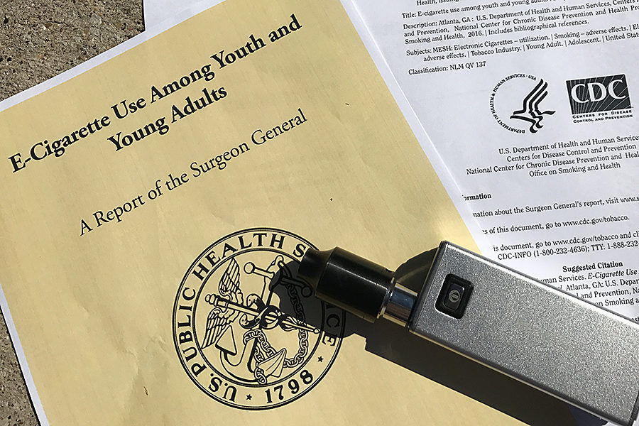 The+US+Surgeon+General+recently+reported+that+e-cigarette+use+had+grown+900+percent+among+adolescents+from+2011-2015.