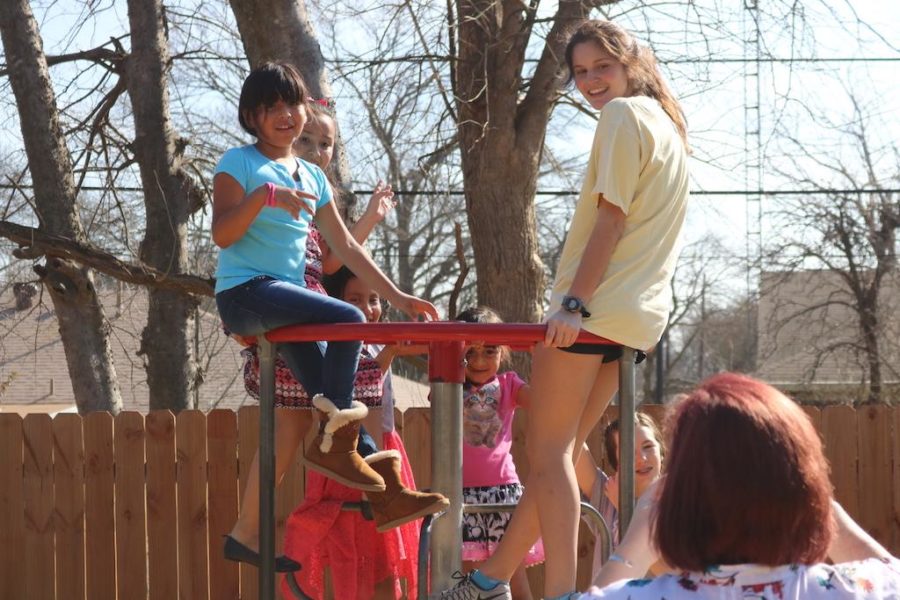 For Valentines Day, the Spanish Club went to Redbud Apartments and spent time with the kids. Featured above is freshman Lily Herran.