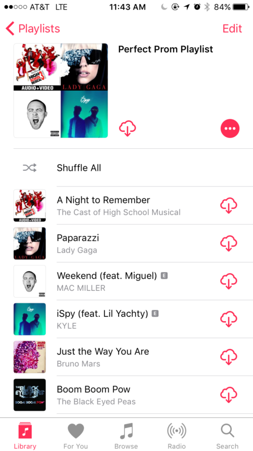 A prom playlist made by the TRLs Nick Smith and Mary Catherine Wells to play throughout the different steps on the day of prom.