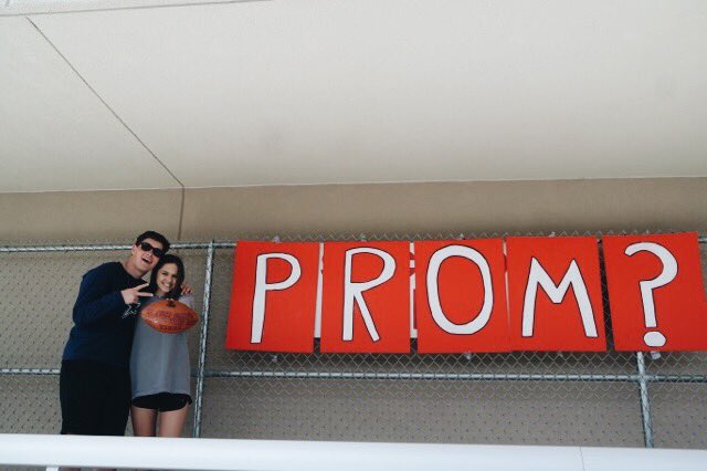 Sophomore Carson Collins asked junior Allison Dragoo to prom where he knows best, Leopard Stadium