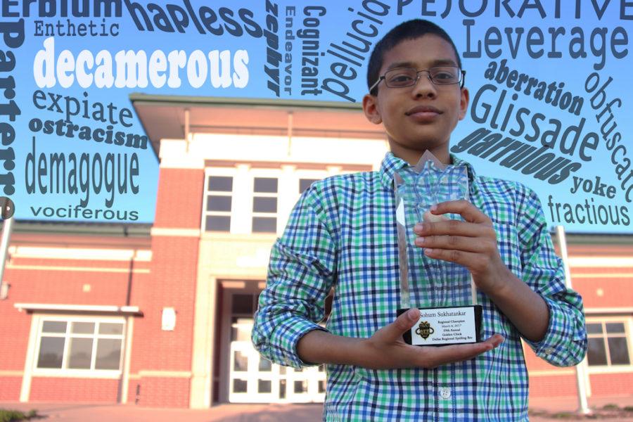 Fifth grader Solum Sukhatankar won the Golden Chick Regional Spelling Bee with the word “decamerous.